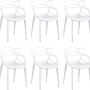 LALU - set di 6 sedie plastica Bianco Milani Home