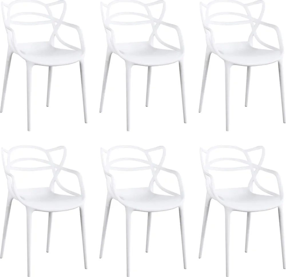 LALU - set di 6 sedie plastica Bianco Milani Home