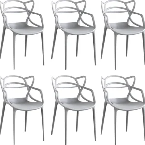 LALU - set di 6 sedie plastica Grigio Milani Home