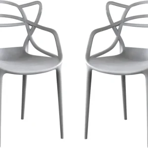 LALU - set di 2 sedie plastica Grigio Milani Home