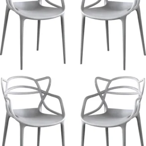 LALU - set di 4 sedie plastica Grigio Milani Home