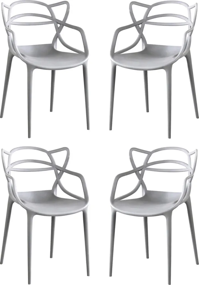 LALU - set di 4 sedie plastica Grigio Milani Home