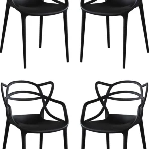 LALU - set di 4 sedie plastica Nero Milani Home
