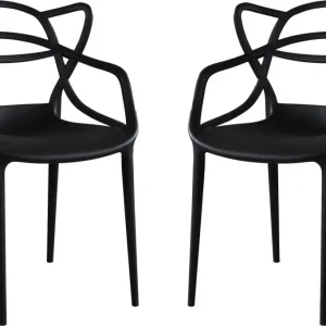 LALU - set di 2 sedie plastica Nero Milani Home