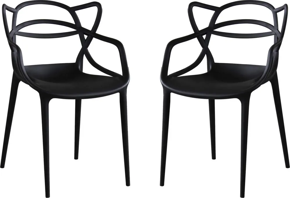 LALU - set di 2 sedie plastica Nero Milani Home