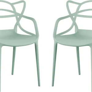 LALU - set di 2 sedie plastica Verde Milani Home