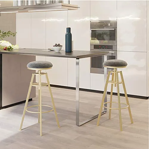 Set di 2 sgabelli da bar girevoli moderni, sedia regolabile altezza con seduta imbottita per bar per la colazione, cucina...