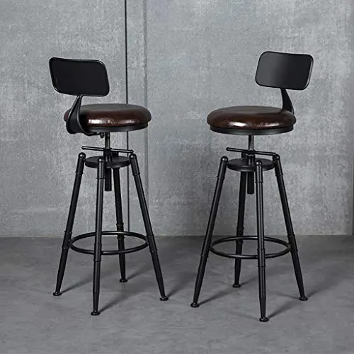 Set di 2 sgabelli da bar Set di 2 sgabelli da bar industriali stile vintage con poggiapiedi Design Sedile girevole per sog...