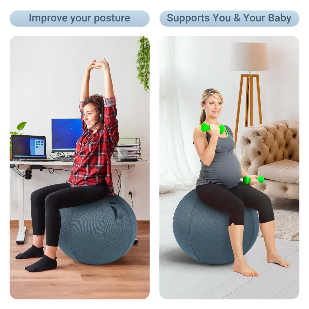 Sedia con palla da yoga (Blu) Leogreen