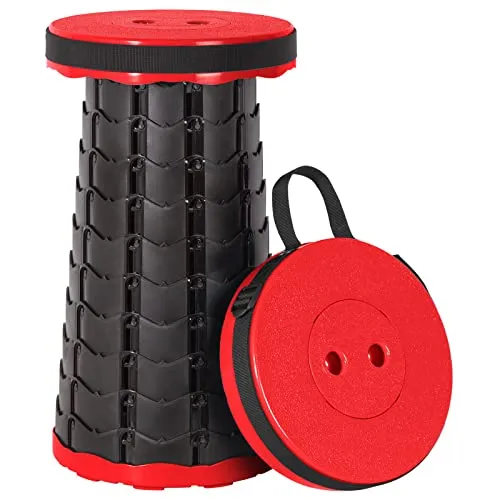Sgabello Telescopico Portatile (Rosso Nero) Leogreen