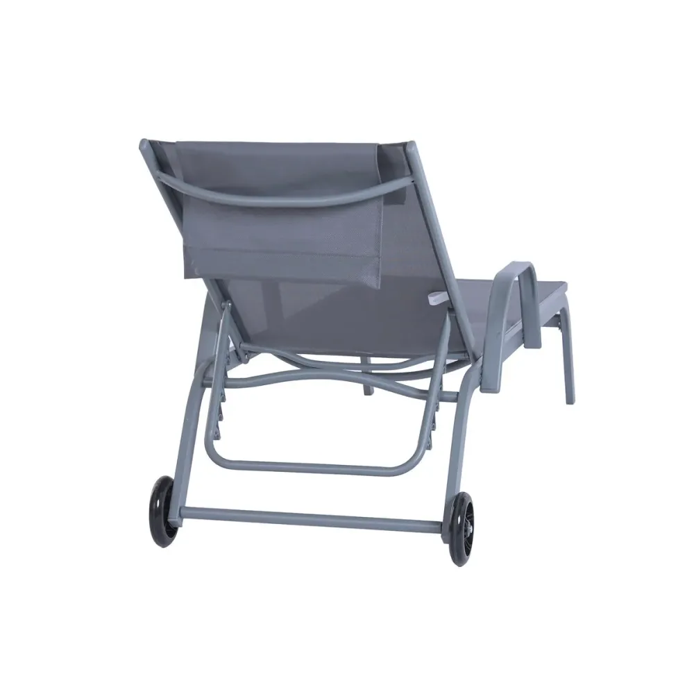 Lettino Home ESPRIT Grigio chiaro 199 X 63 X 101 CM