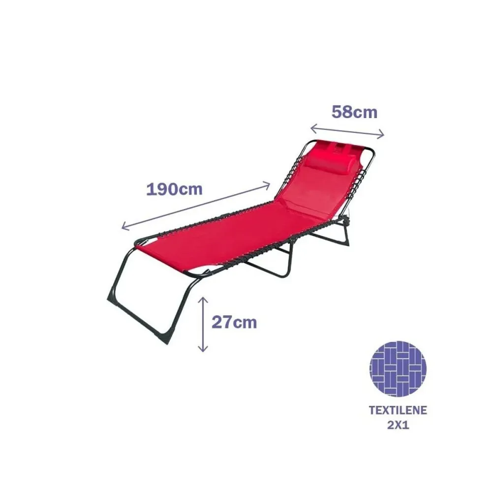 Lettino Marbueno Rosso 190 x 27 x 58 cm