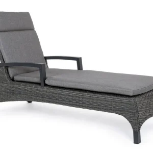 Lettino reclinabile con cuscini antracite jx55 BRITTO - Bizzotto