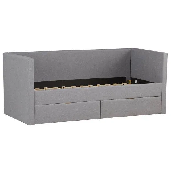 Letto imbottito 90x200 cm grigio letto contenitore divano letto estensibile