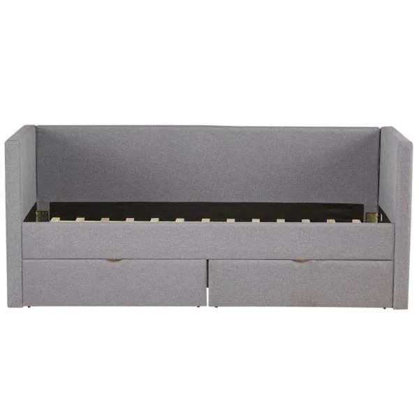 Letto imbottito 90x200 cm grigio letto contenitore divano letto estensibile