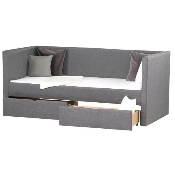 Letto imbottito 90x200 cm grigio letto contenitore divano letto estensibile