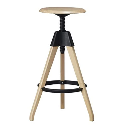 liangzishop Sgabello Bar Sgabello da Bar Legno e Metallo Sgabello da Bar Girevole Regolabile Altezza Stile Industriale per...