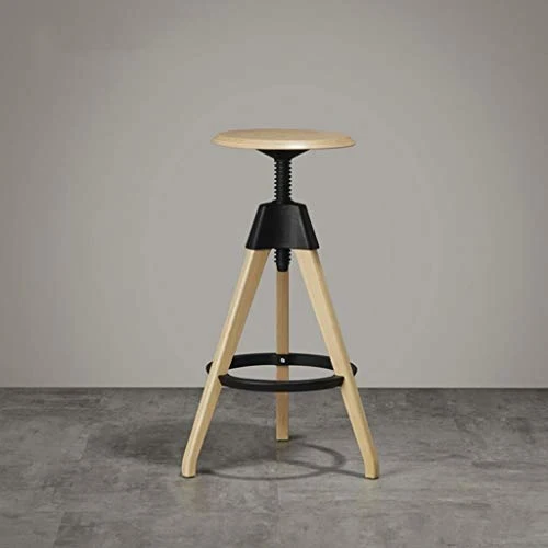 liangzishop Sgabello Bar Sgabello da Bar Legno e Metallo Sgabello da Bar Girevole Regolabile Altezza Stile Industriale per...