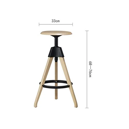 liangzishop Sgabello Bar Sgabello da Bar Legno e Metallo Sgabello da Bar Girevole Regolabile Altezza Stile Industriale per...