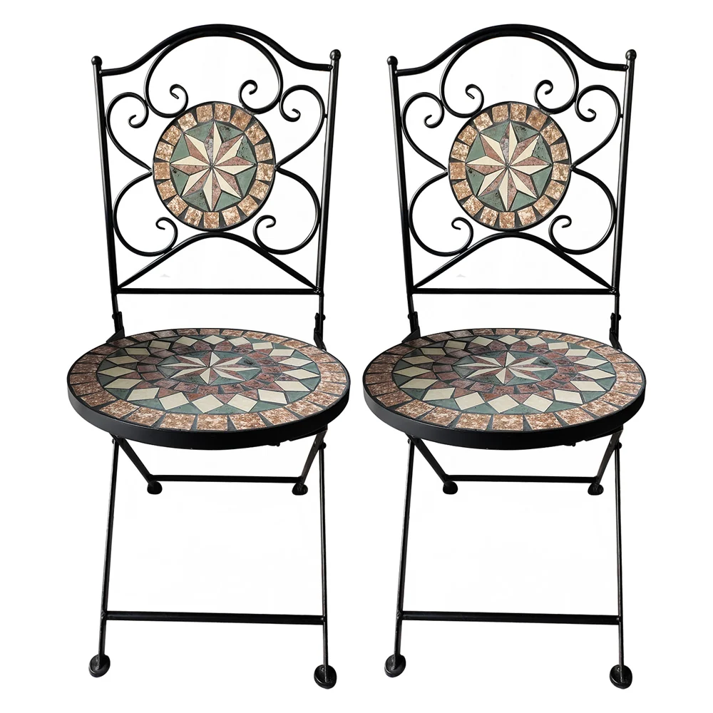 LIF - Coppia Sedie Decoro Mosaico 'Morgana' Cm 38 X H.90 COD. 6128240
