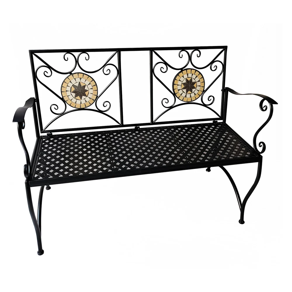 LIF - Panchina Decoro Mosaico 'Esmeralda' Cm 116 X 56 X H.90 COD. 6128270