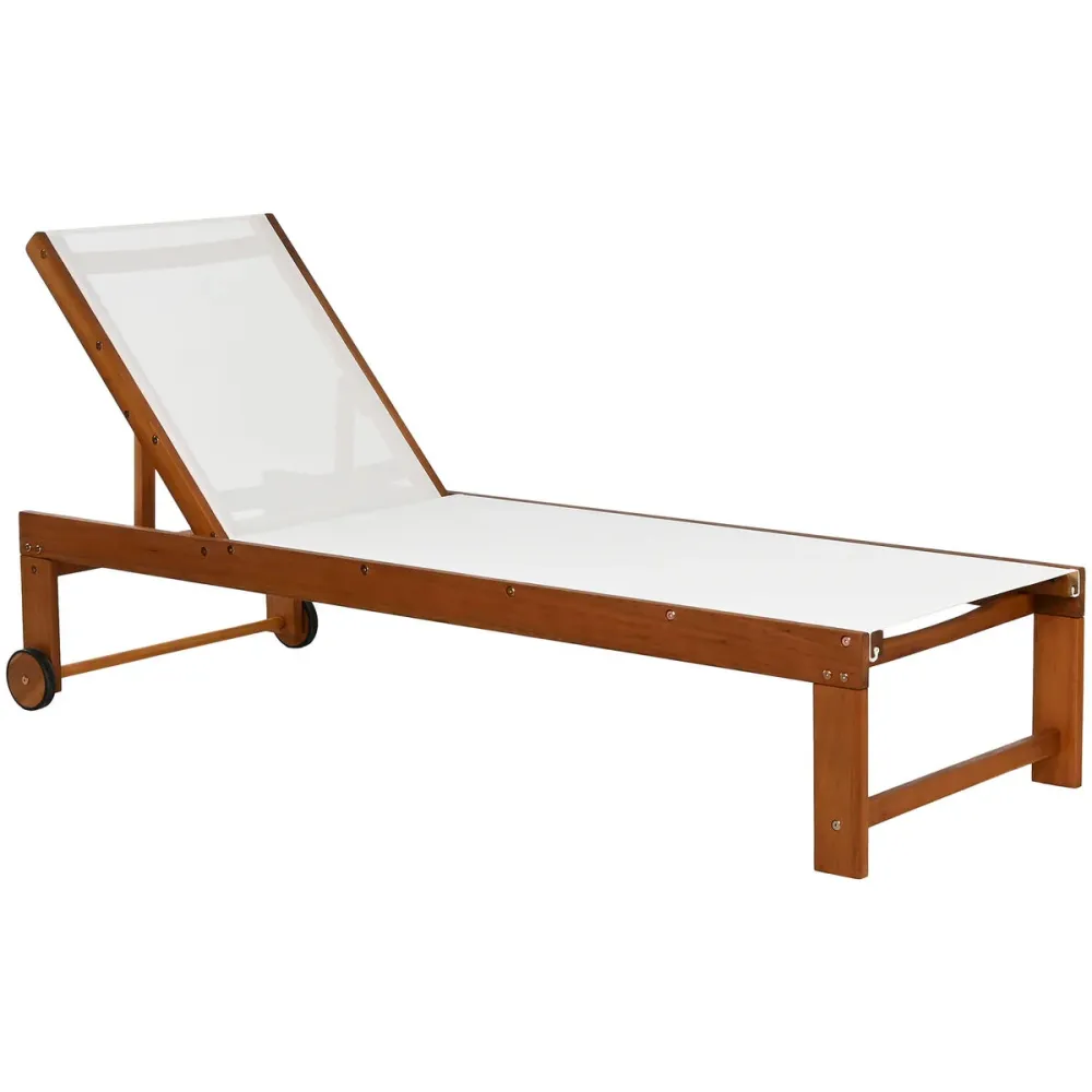 Ligstoel Home ESPRIT Branco Castanho 187 x 65 x 81 cm