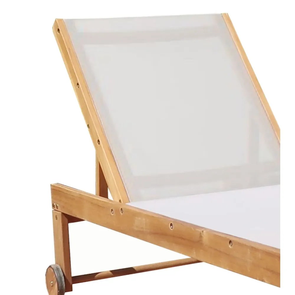 Ligstoel Home ESPRIT Branco Castanho 187 x 65 x 81 cm