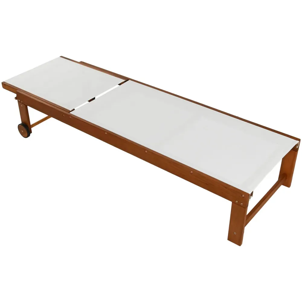 Ligstoel Home ESPRIT Branco Castanho 187 x 65 x 81 cm