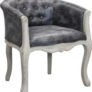 LIPSO - poltrona vintage ecopelle Grigio Milani Home