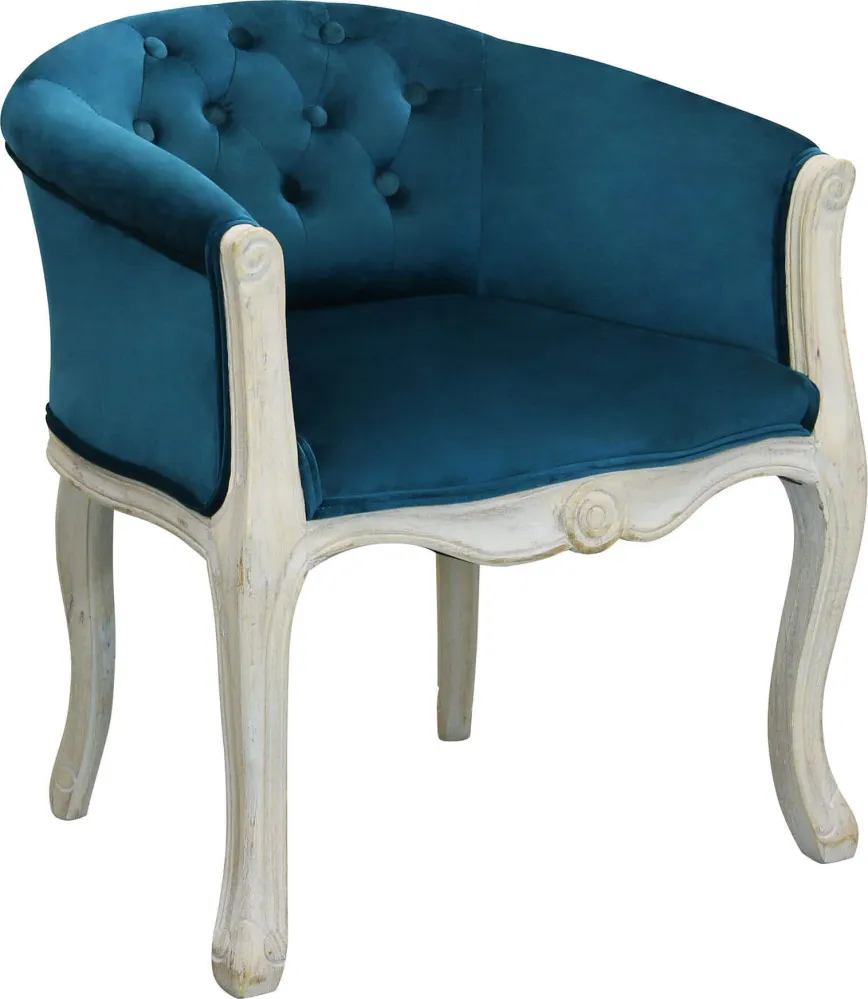 LIPSO - poltrona vintage velluto Blu Milani Home