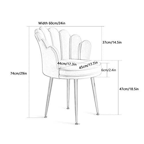 LIUD Sedie di 2 Sedie Sgabello per Tavolo da Trucco con Schienale Petalo Sedia da Reception Sedia Stile Nordico Adatta per...