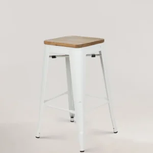 Lix Wood Counter sgabello bianco