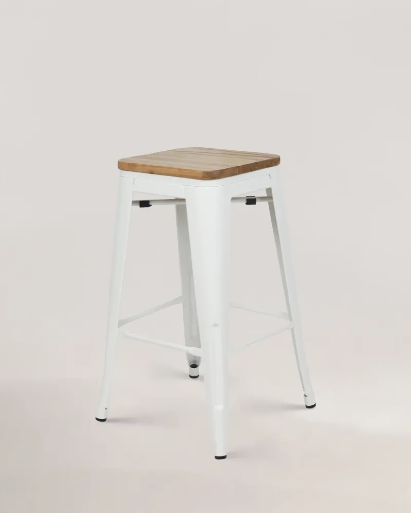 Lix Wood Counter sgabello bianco
