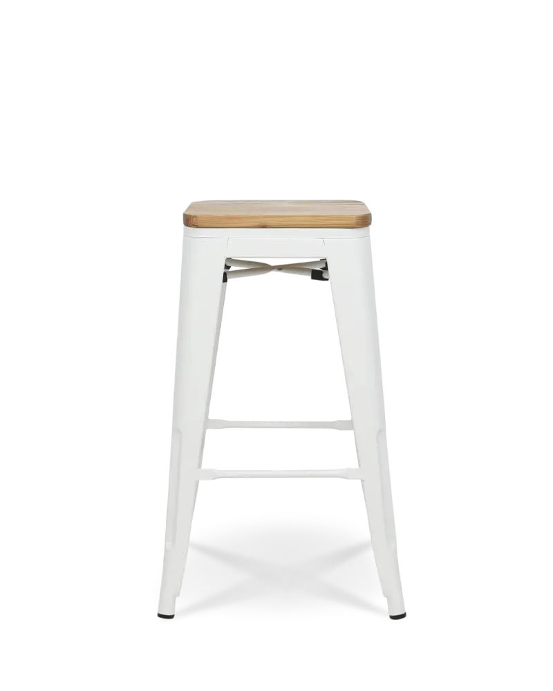 Lix Wood Counter sgabello bianco