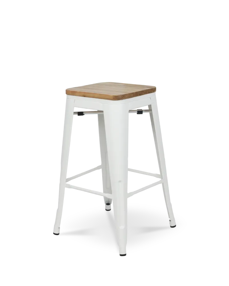 Lix Wood Counter sgabello bianco