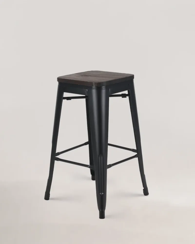 Lix Wood Counter sgabello nero