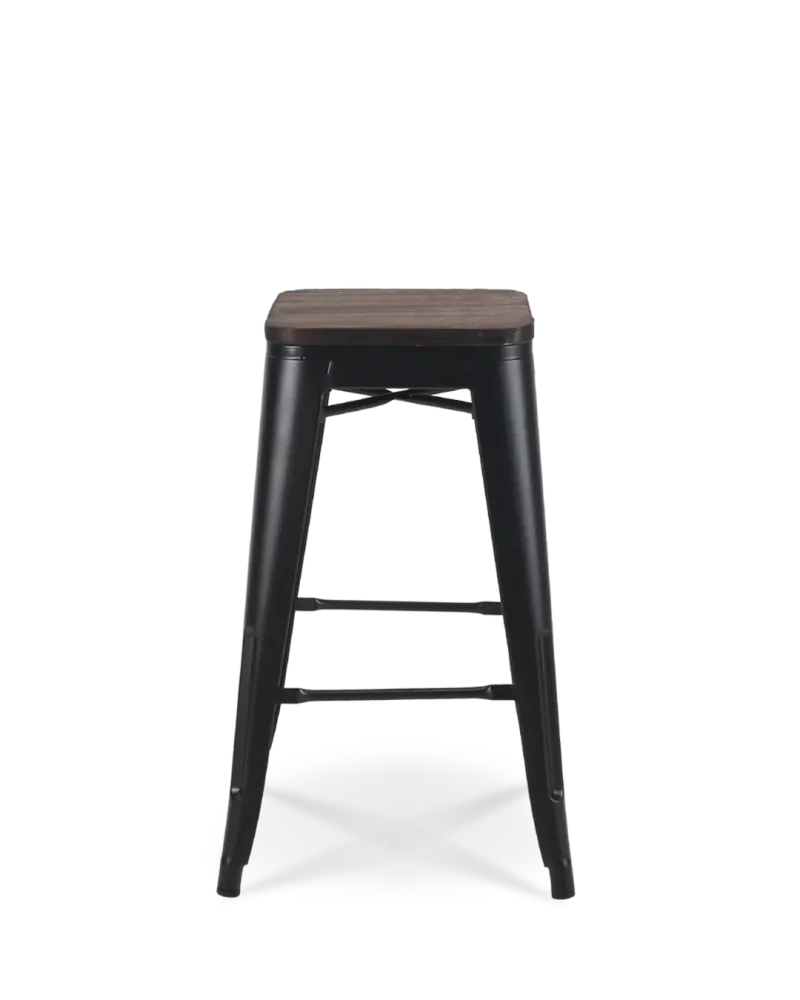 Lix Wood Counter sgabello nero
