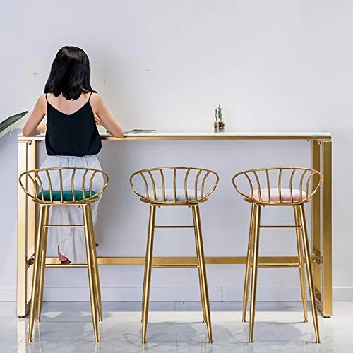 LIYANNG Sgabello Bancone Bar Velluto, Sgabello con Schienali E Poggiapiedi, per Schienali Bar Leisure Front Desk