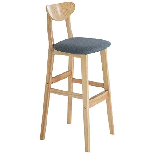 LIYIN-Sedie Sedia da Bar Legno massello Semplice Cucina Domestica da Pranzo Sgabello Alto Cuscino Tessuto con Schienale, c...