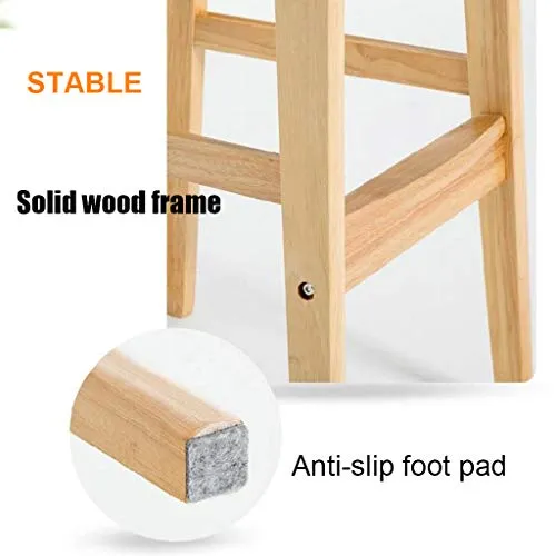 LIYIN-Sedie Sedia da Bar Legno massello Semplice Cucina Domestica da Pranzo Sgabello Alto Cuscino Tessuto con Schienale, c...