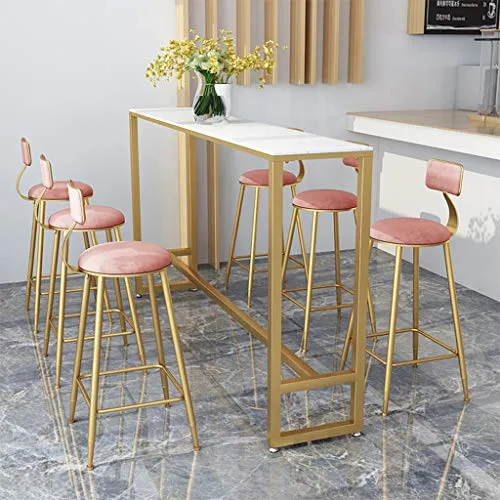 Sedia da Pranzo Sgabelli Alti Contatore della Cucina per la Colazione Sgabelli da Bar Sedute Velluto Sedie da Bar Gambe Me...