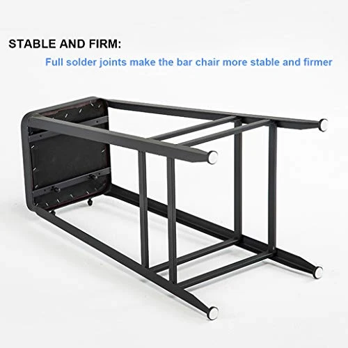 Sgabello da Bar Stile Industriale Ferro Art Seggiolone per Colazione Gambe Metallo Nero Sedile Pelle PU per Cucina Sedia d...