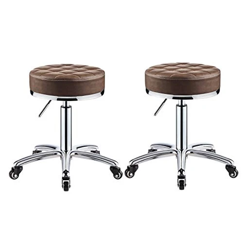 (2pcs) Sgabello da bar, sedia ascensore imbottita pelle antiscivolo (41-56 cm), ampio sgabello da lavoro con ruote, sedia...