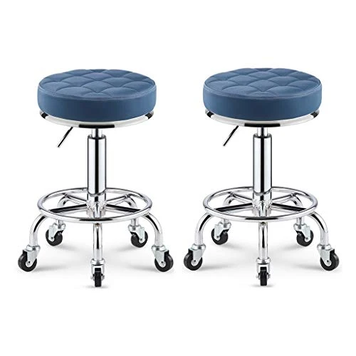LIZIXH (2pcs) Sgabelli da Bar, sedie Ascensore Imbottite Pelle PU (40-60 cm), Grandi sgabelli da Lavoro con Ruote, sedie d...