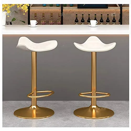 LJFYXZ Sgabelli da bar Sgabello da cucina girevole 360 ° Regolabile altezza PU Sgabelli da bar Pub Counter Cornice metalli...