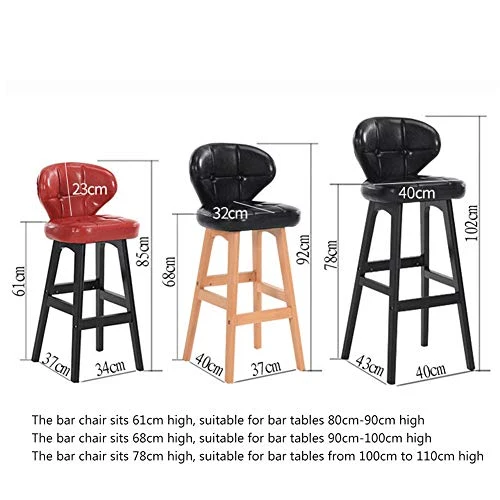 Ljings Sedia con Schienale Imbottito per Sedute Ergonomiche, Pub Barstool Patio Barstool Sedie Pub con Schienale, per Sala...
