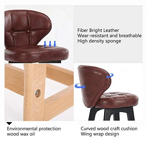 Ljings Sedia con Schienale Imbottito per Sedute Ergonomiche, Pub Barstool Patio Barstool Sedie Pub con Schienale, per Sala...