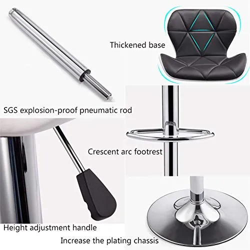 Ljings Sgabelli da Bar Sedie da Bar Regolabili Altezza, Sedia Imbottita con Schienale Medio per Sedute Ergonomiche, con Po...