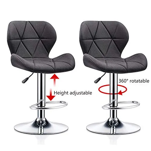 Ljings Sgabelli da Bar Sedie da Bar Regolabili Altezza, Sedia Imbottita con Schienale Medio per Sedute Ergonomiche, con Po...