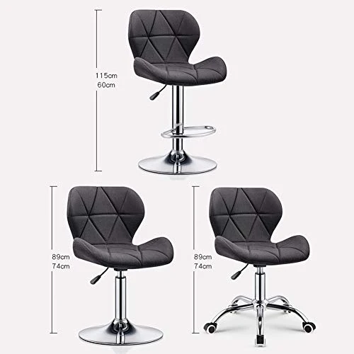 Ljings Sgabelli da Bar Sedie da Bar Regolabili Altezza, Sedia Imbottita con Schienale Medio per Sedute Ergonomiche, con Po...